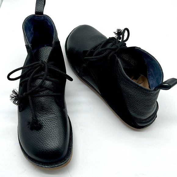 Gudrun Sjoden Ankle Leather Boots Black Women's 42/US 10 Scandi Swedish Cottage - Picture 1 of 17